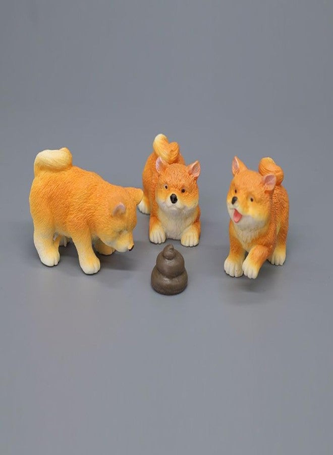 TSCVPJL Mini Resin Dogs, DIY Shiba Inu and Dog Poop Funny Decorations, Cute Shiba Inu Gifts, Mini Dog Figurines for Dollhouse Office Car Dashboard Decorations (Ready+Poop) - Image 3